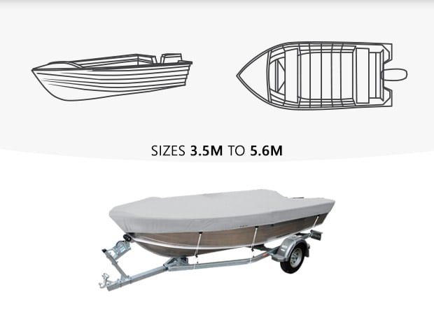 Open Boat Cover BLACk, 3.5M - 3.7M