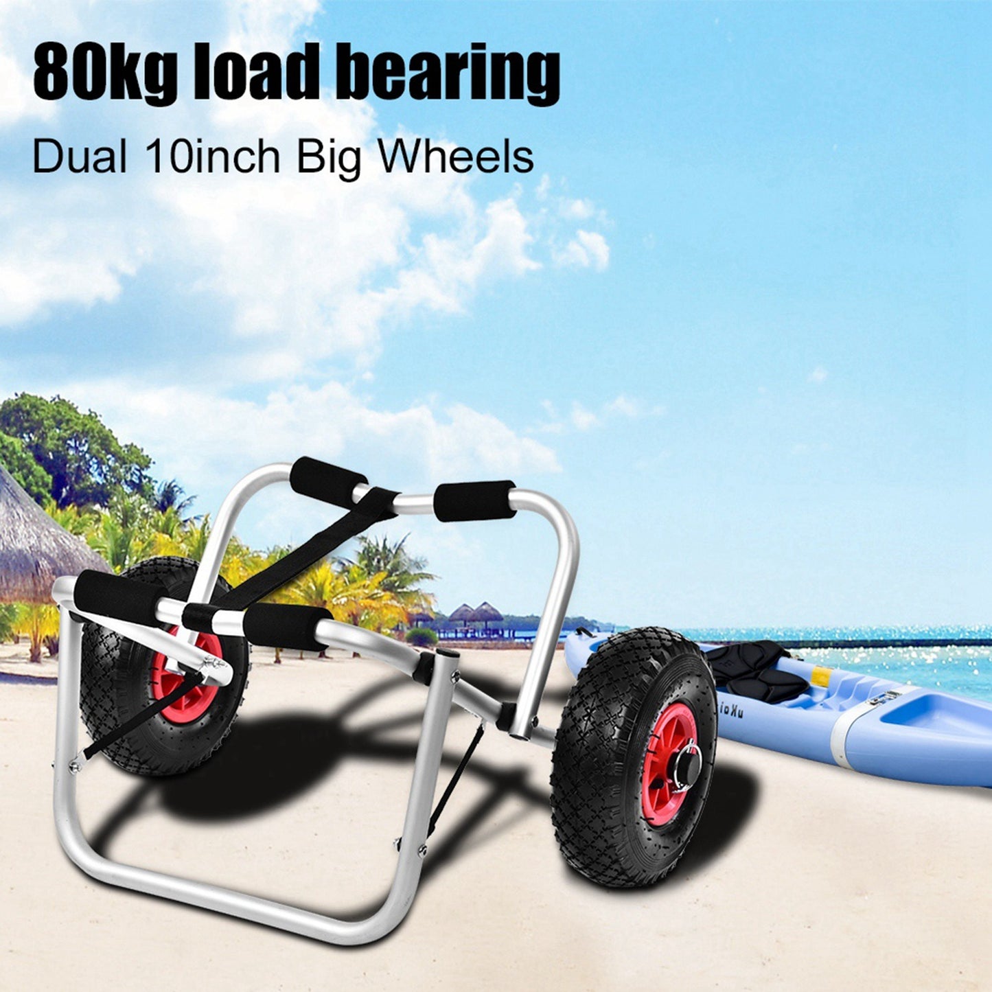 Aluminium Alloy Kayak Canoe Wheel Dolly Boat Carrier Trolley Cart Transport