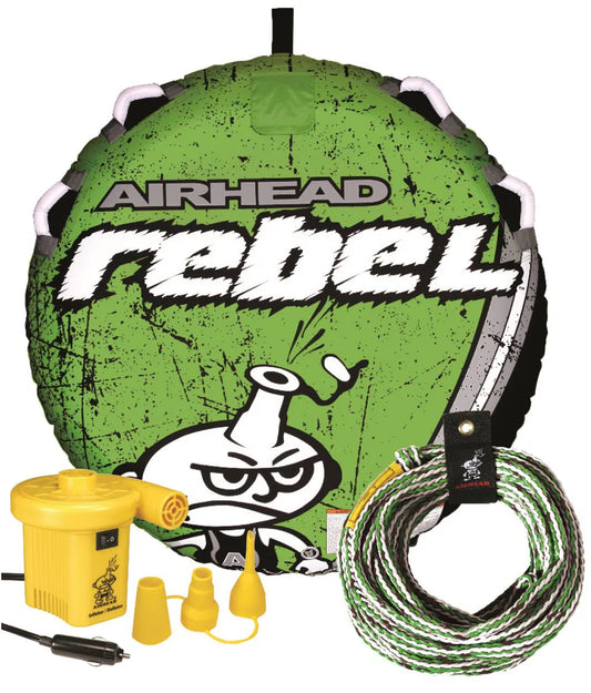 Airhead Rebel Kit - 1 Rider, Tube, Rope & Pump