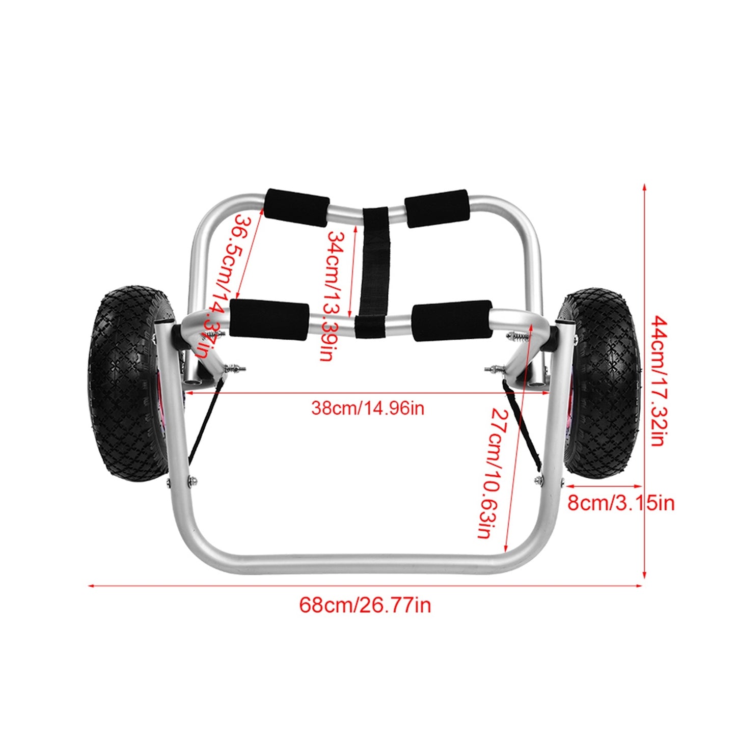 Aluminium Alloy Kayak Canoe Wheel Dolly Boat Carrier Trolley Cart Transport