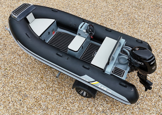 ZAR mini LUX 13 3.9m RIB + Suzuki Outboard + Road Trailer