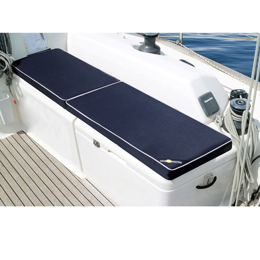 Boat Bench Cushion Blue Polyester Fabric 370mm x 1200mm