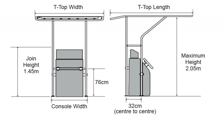 Classic T-Top for Centre Console Boat