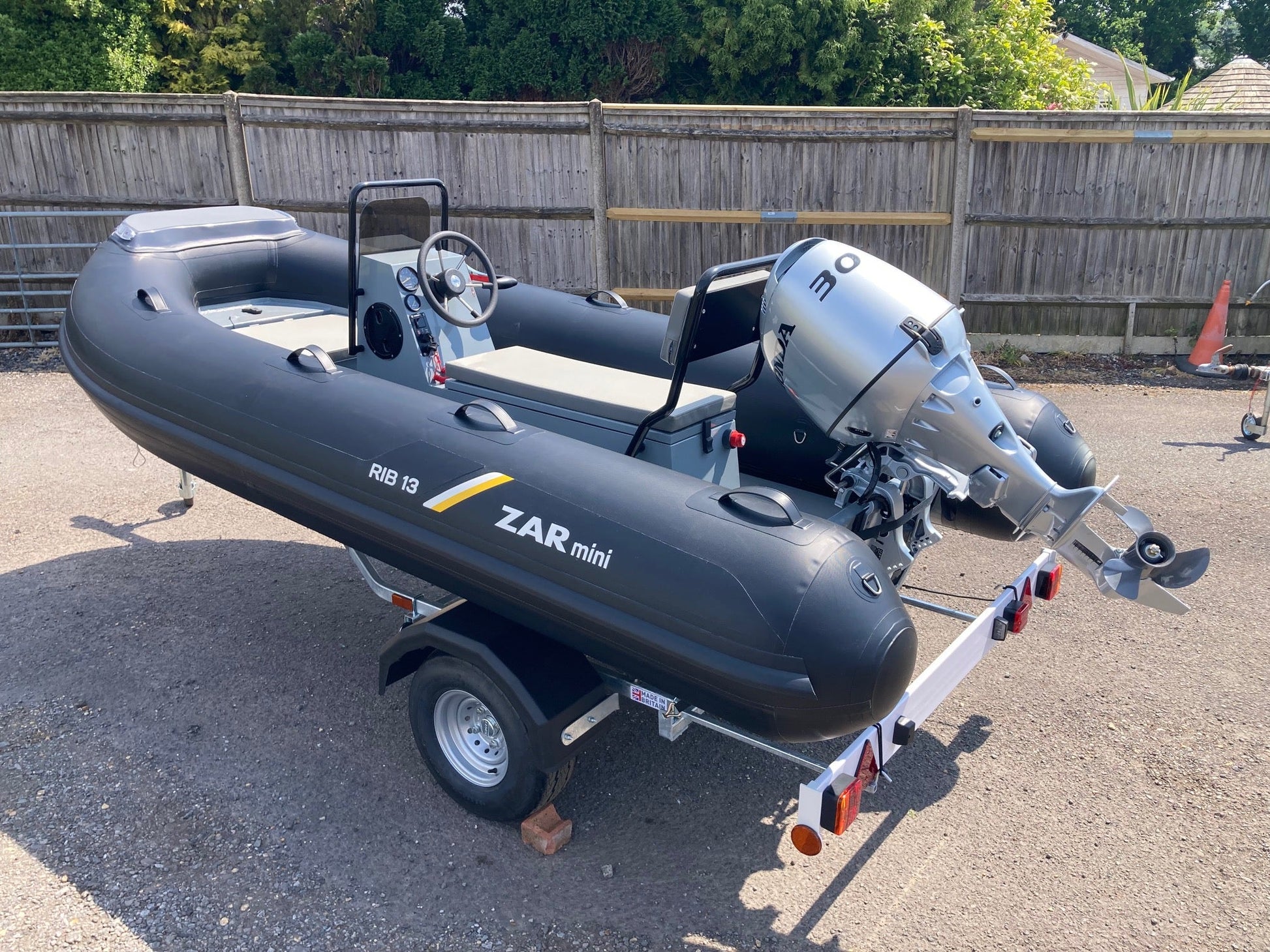 ZAR mini RIB 13 3.8m Jockey Console RIB + Honda BF30 + Road Trailer - BOATSMART